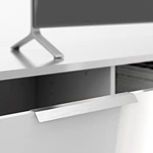 Gabinete de madera dirigido rectangular de la tabla de consola de la TV del gabinete blanco brillante de la tabla TV 2