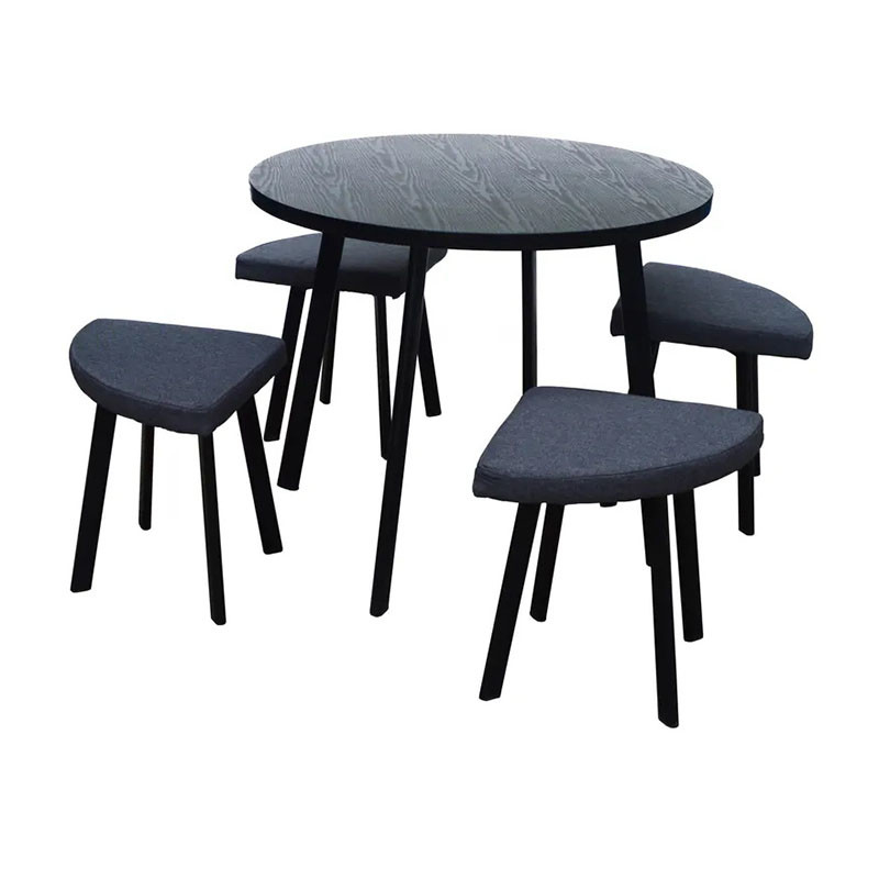 Customizable American Gray Black 4 Chair Dining Set Home furnishings