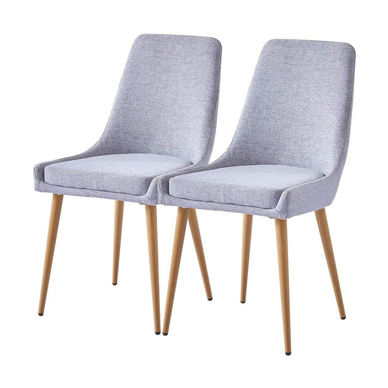 Textile Upholstered Dining Room Side Chair Ergonomic Back Design White