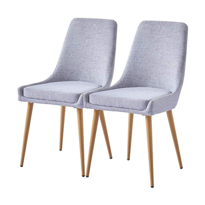 Diseño trasero ergonómico tapizado materia textil de la silla lateral del comedor blanco
